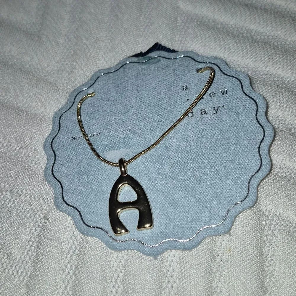 A New Day Letter A Gold Tone Necklace - New